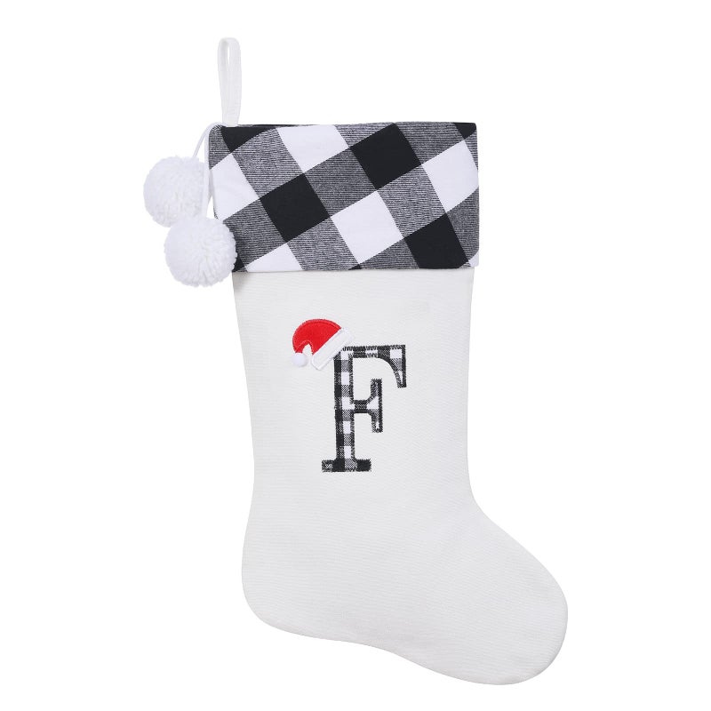 SIRIPHUM 20 Inches Initial Monogram Embroidered lettetr Christmas Stocking - Image 1